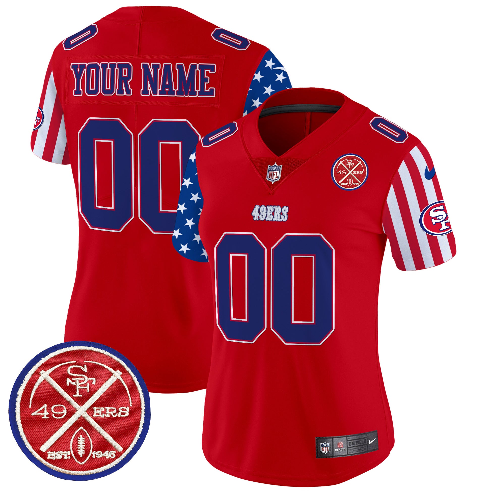 49ers American Style Vapor Limited Custom Jersey - All Stitched