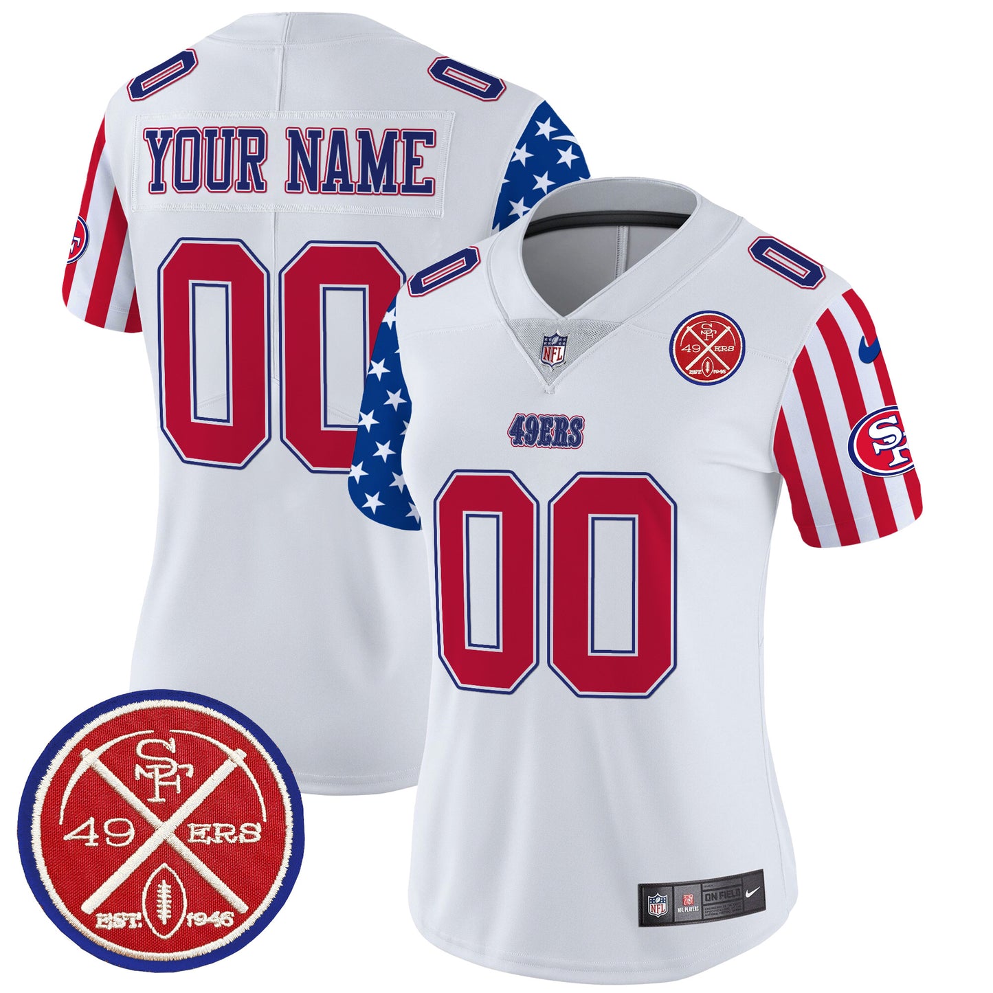 49ers American Style Vapor Limited Custom Jersey - All Stitched