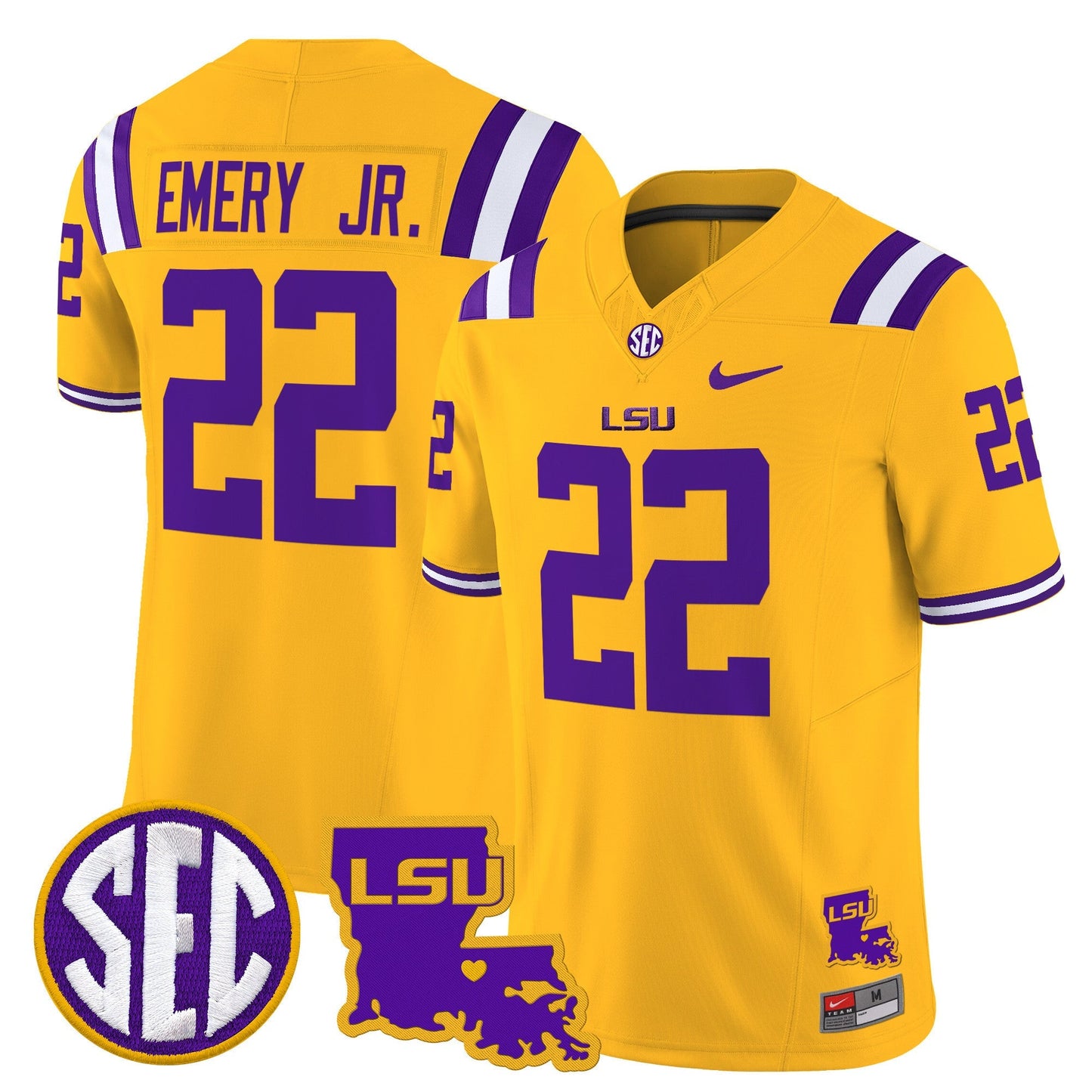 Men's LSU Tigers 2025 Louisiana Patch Vapor Limited Jersey - All Stitched