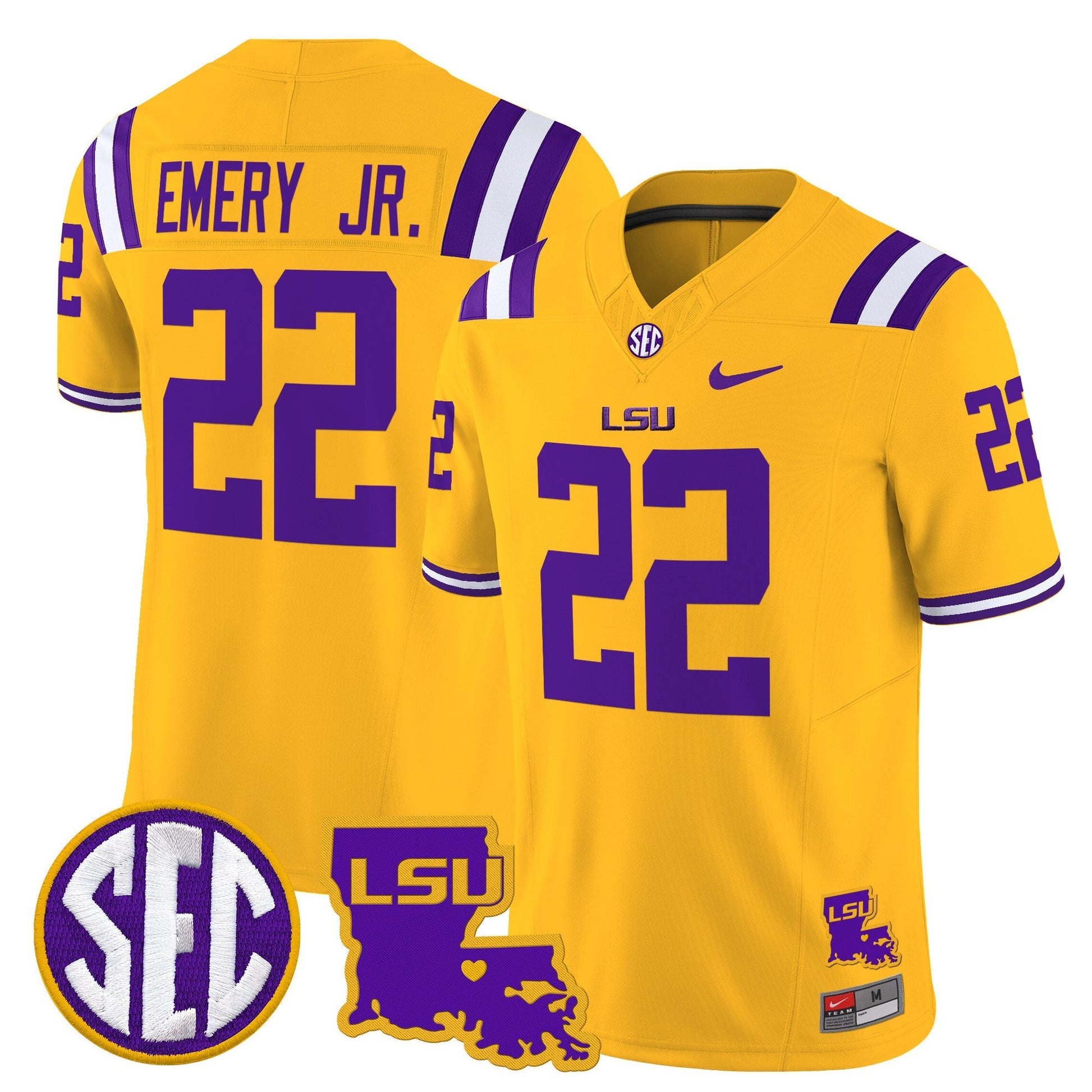Men's LSU Tigers 2025 Louisiana Patch Vapor Limited Jersey - All Stitched