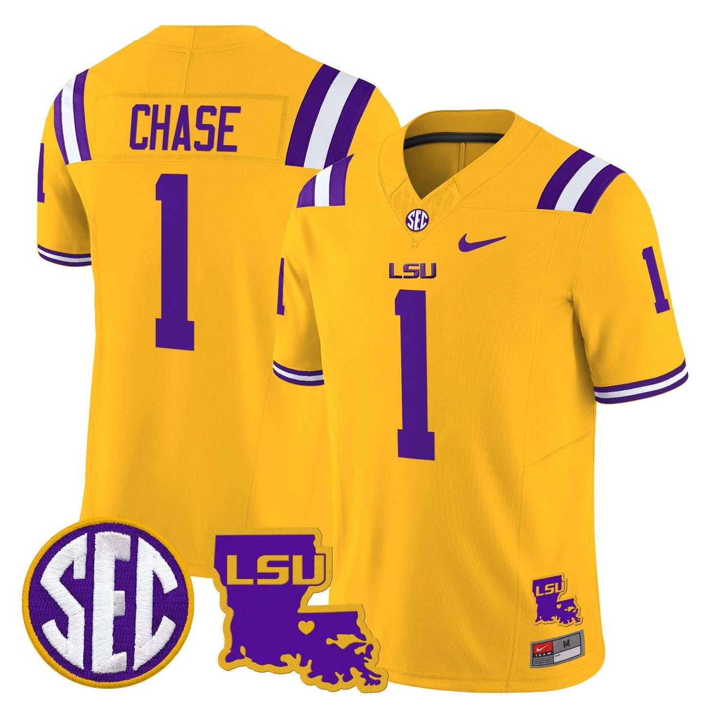 Men's LSU Tigers 2025 Louisiana Patch Vapor Limited Jersey - All Stitched