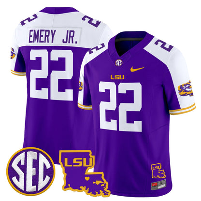Men's LSU Tigers 2025 Louisiana Patch Vapor Limited Jersey - All Stitched