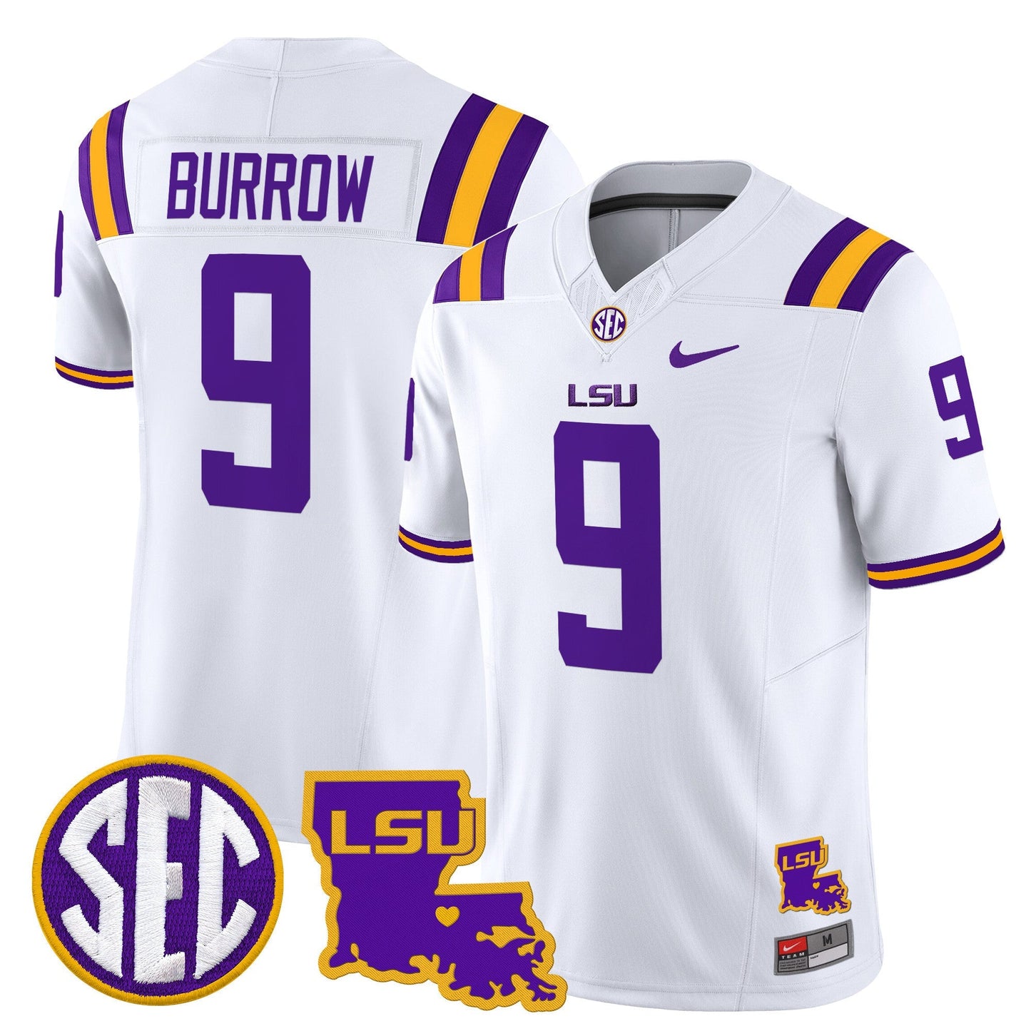 Men's LSU Tigers 2025 Louisiana Patch Vapor Limited Jersey - All Stitched
