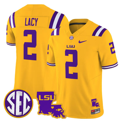 Men's LSU Tigers 2025 Louisiana Patch Vapor Limited Jersey - All Stitched