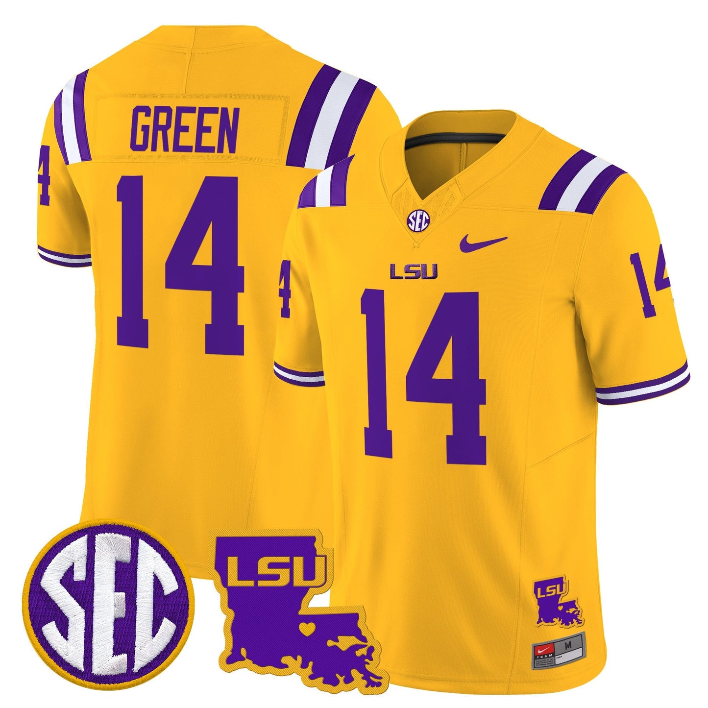 Men's LSU Tigers 2025 Louisiana Patch Vapor Limited Jersey - All Stitched
