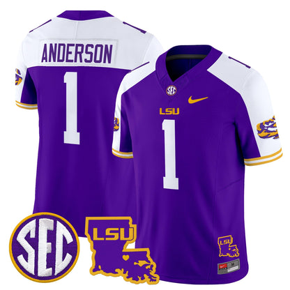 Men's LSU Tigers 2025 Louisiana Patch Vapor Limited Jersey - All Stitched