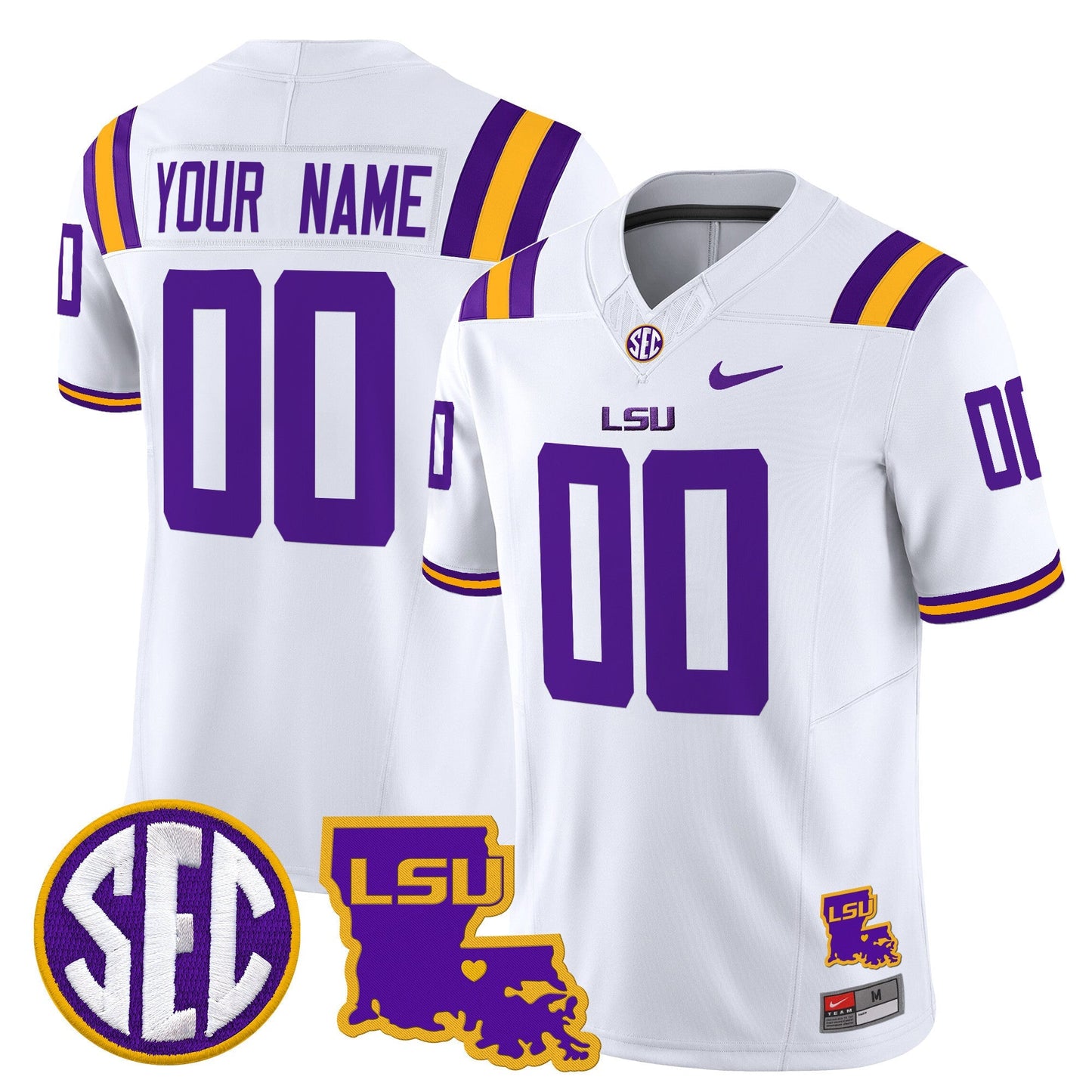 LSU Tigers 2025 Louisiana Patch Vapor Limited Custom Jersey - All Stitched