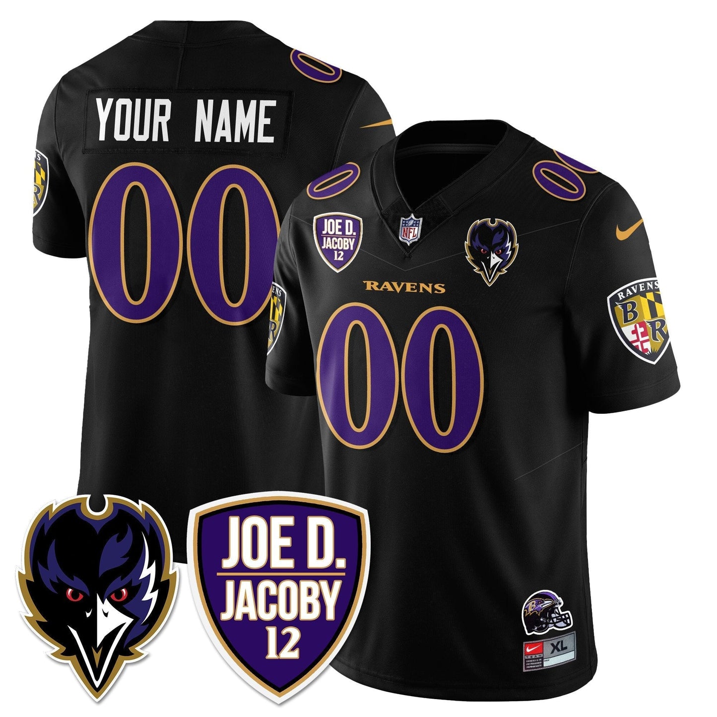 Custom Ravens Purple Rising 2025 Vapor Limited Jersey - All Stitched