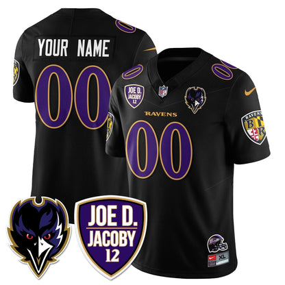 Custom Ravens Purple Rising 2025 Vapor Limited Jersey - All Stitched