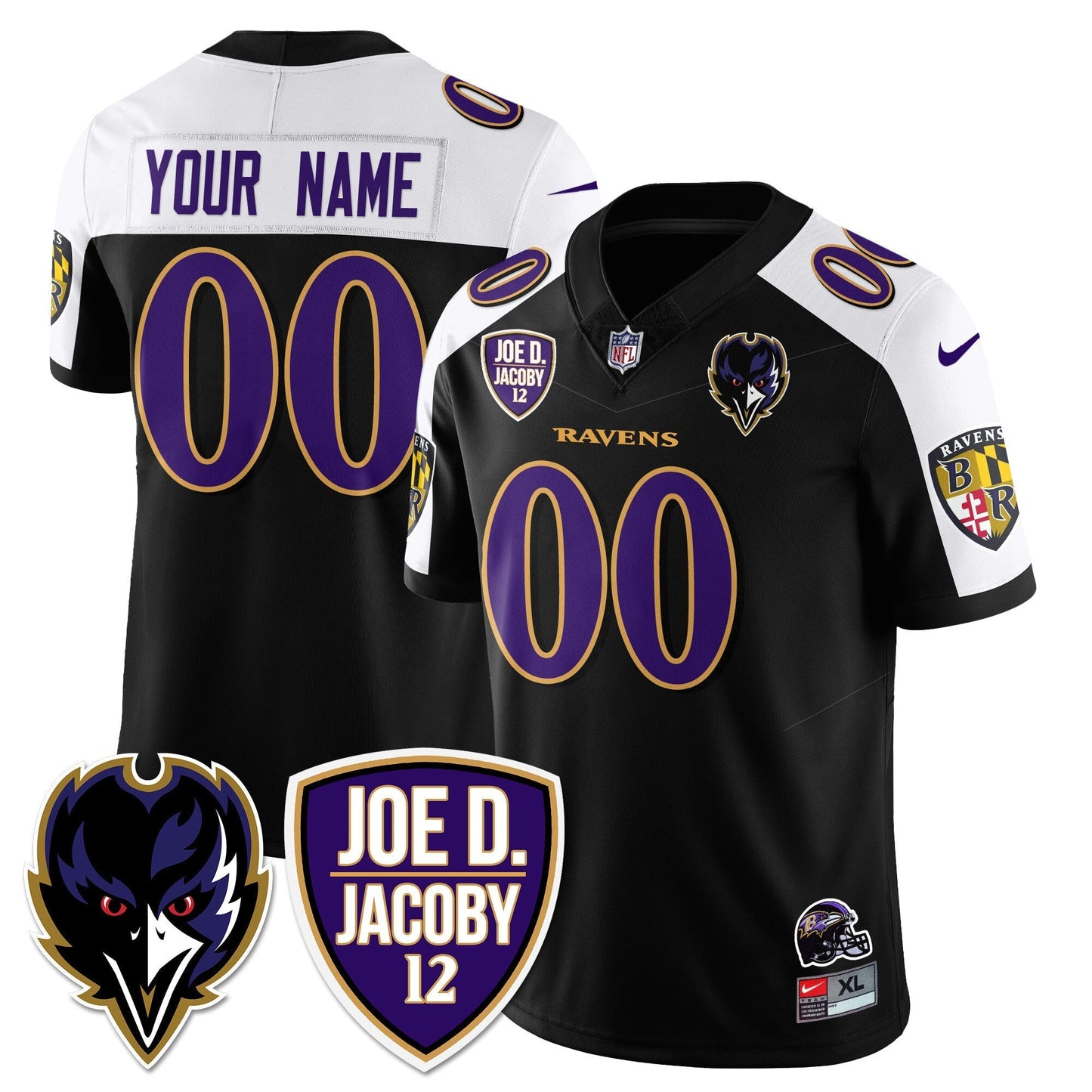 Custom Ravens Purple Rising 2025 Vapor Limited Jersey - All Stitched