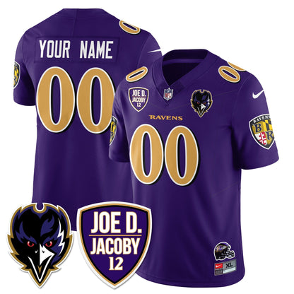 Custom Ravens Purple Rising 2025 Vapor Limited Jersey - All Stitched