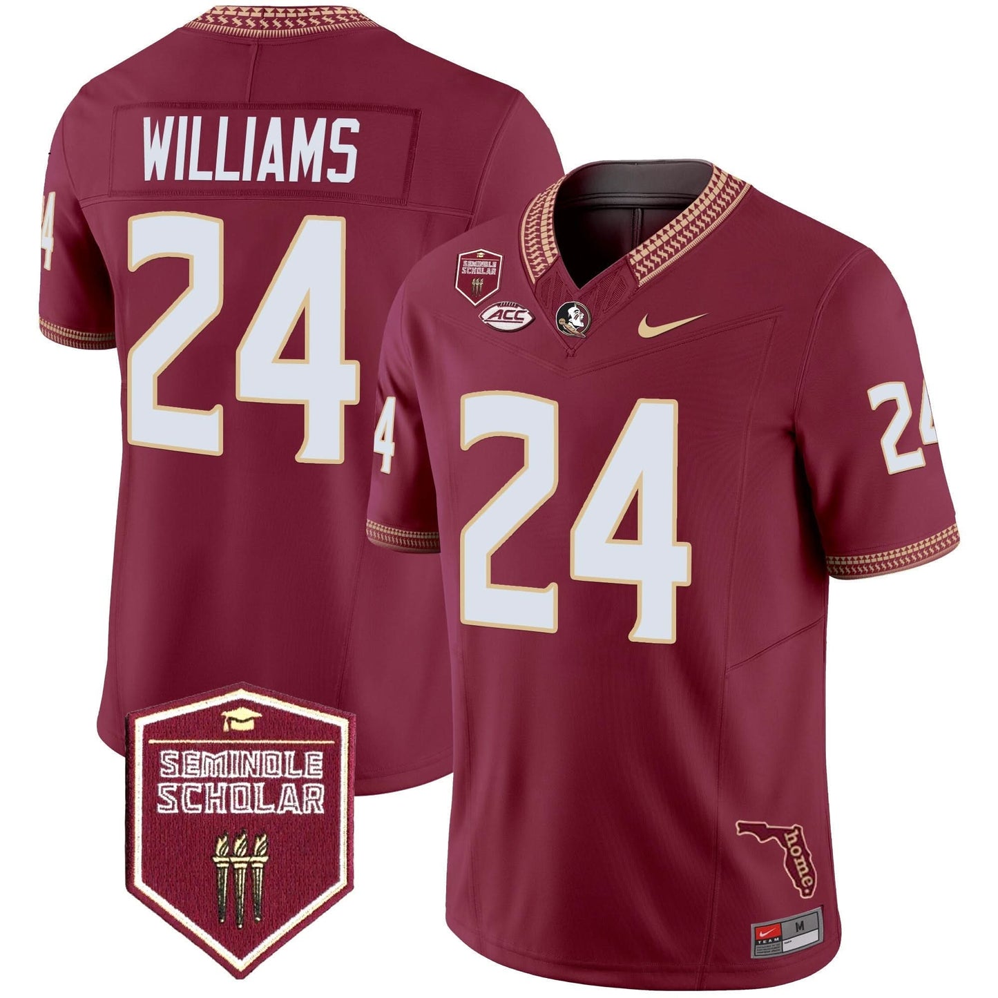 Florida State Seminoles 2024 Seminole Scholar Patch Vapor Limited Jersey - All Stitched
