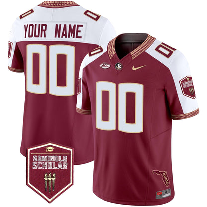 Florida State Seminoles 2025 Seminole Scholar Patch Vapor Limited Custom Jersey - All Stitched