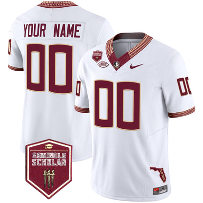Florida State Seminoles 2025 Seminole Scholar Patch Vapor Limited Custom Jersey - All Stitched