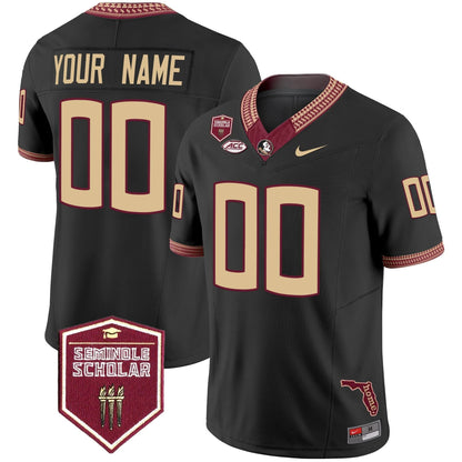 Florida State Seminoles 2024 Seminole Scholar Patch Vapor Limited Custom Jersey - All Stitched