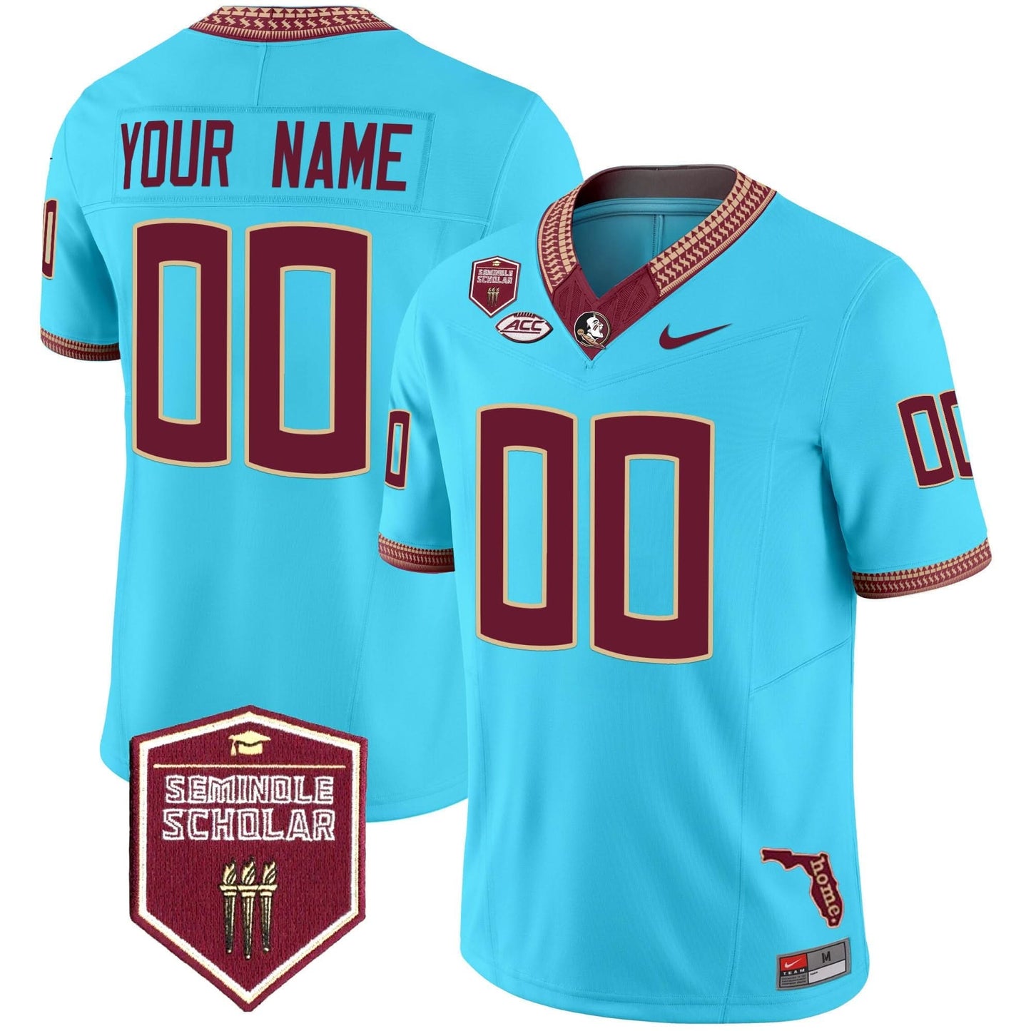 Florida State Seminoles 2024 Seminole Scholar Patch Vapor Limited Custom Jersey - All Stitched