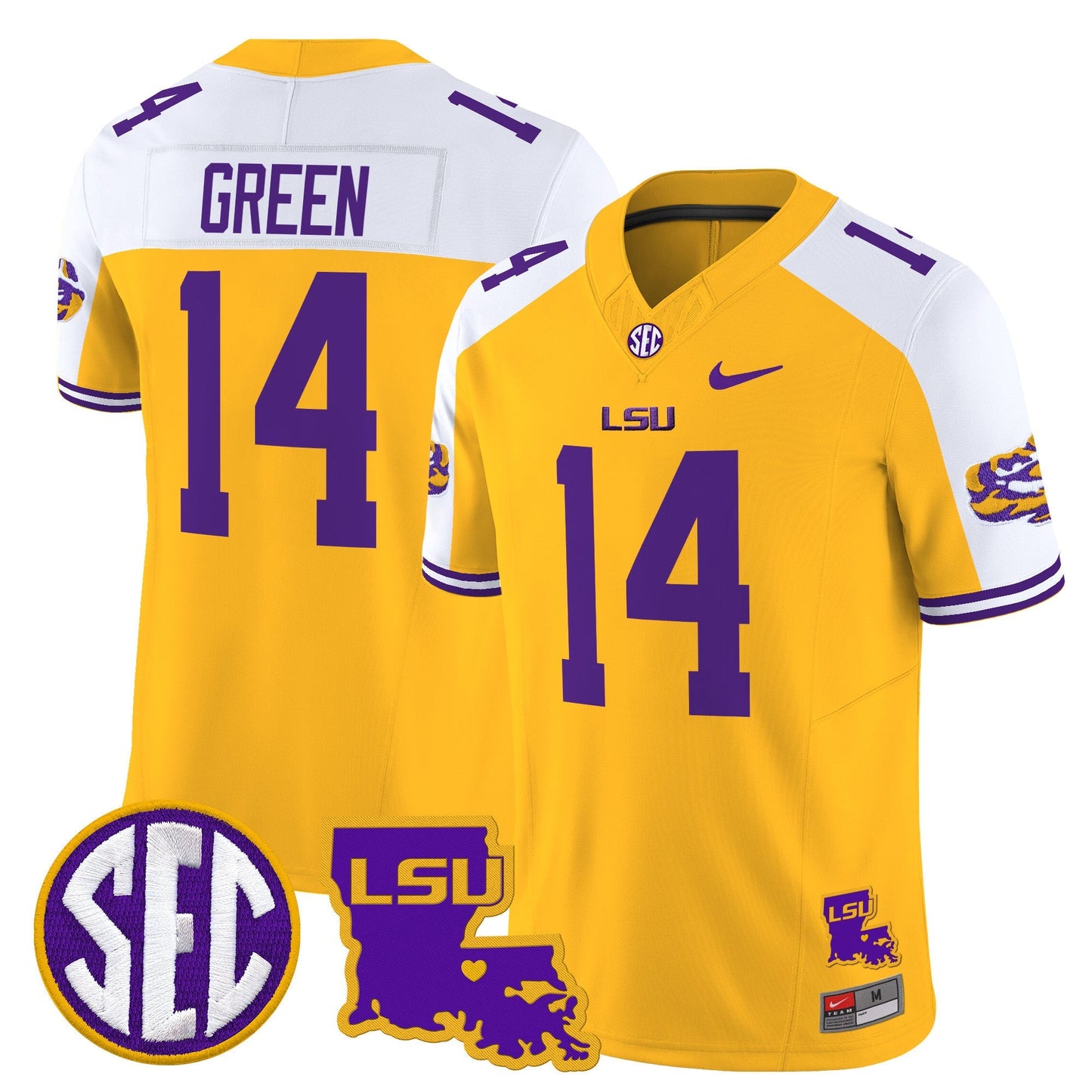 Men's LSU Tigers 2025 Louisiana Patch Vapor Limited Jersey - All Stitched