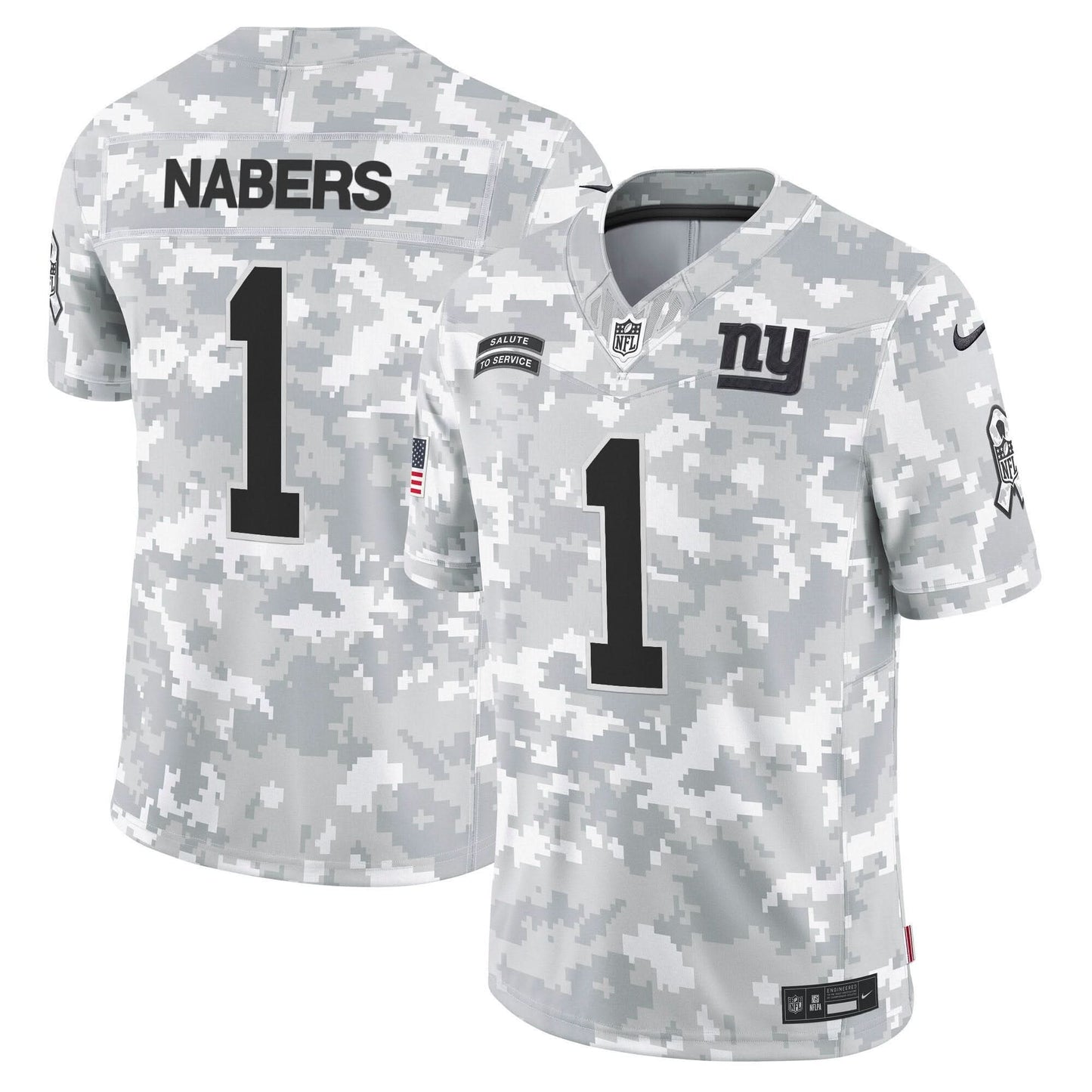 New York Giants 2024 Salute to Service Vapor Limited Jersey - Arctic Camo - All stitched