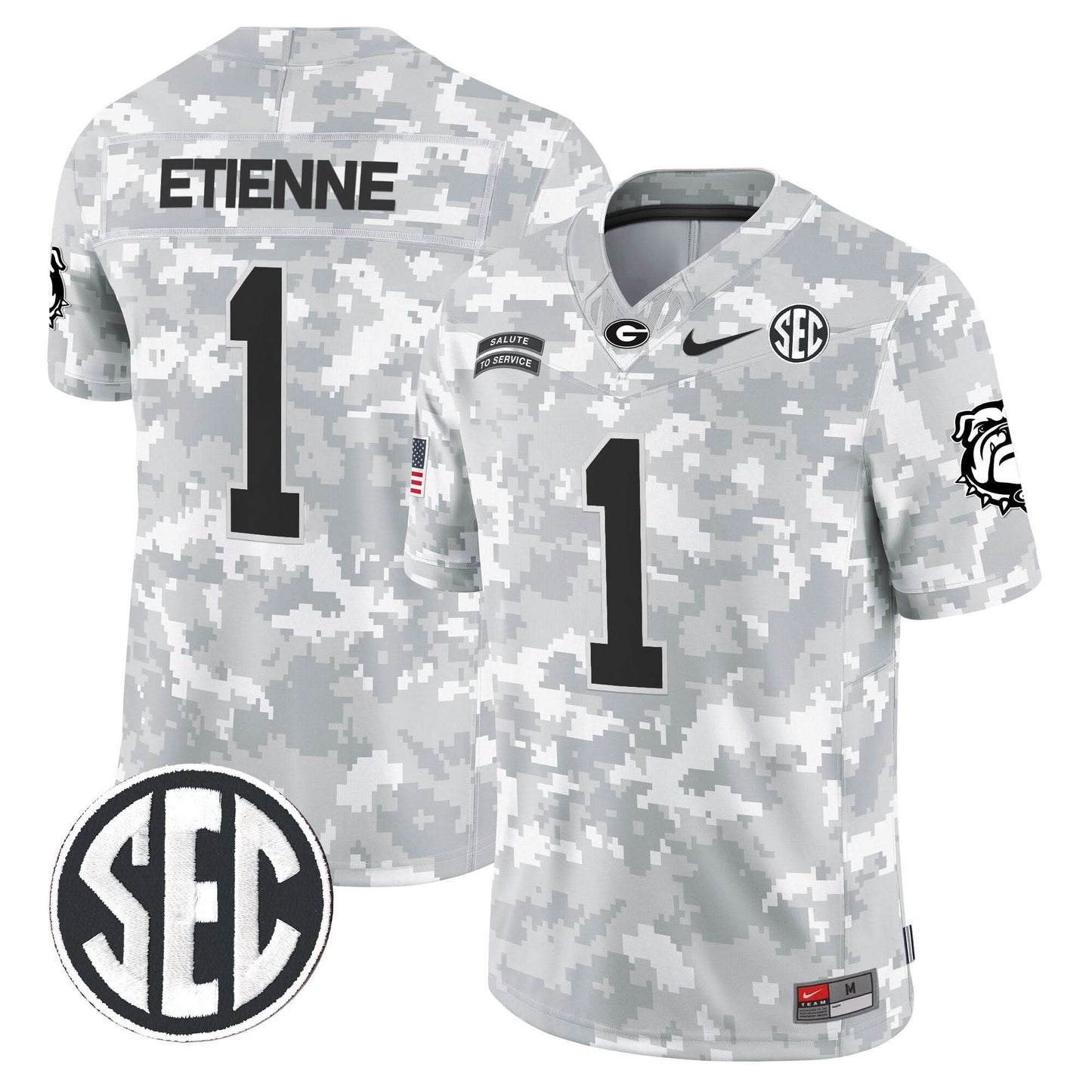 Georgia Bulldogs 2024 Salute to Service Vapor Limited Jersey - Arctic Camo - All Stitched