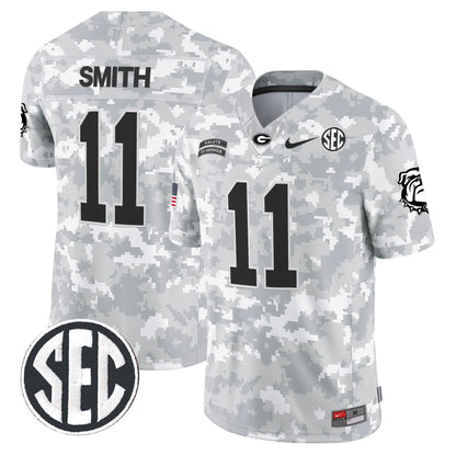 Georgia Bulldogs 2024 Salute to Service Vapor Limited Jersey - Arctic Camo - All Stitched