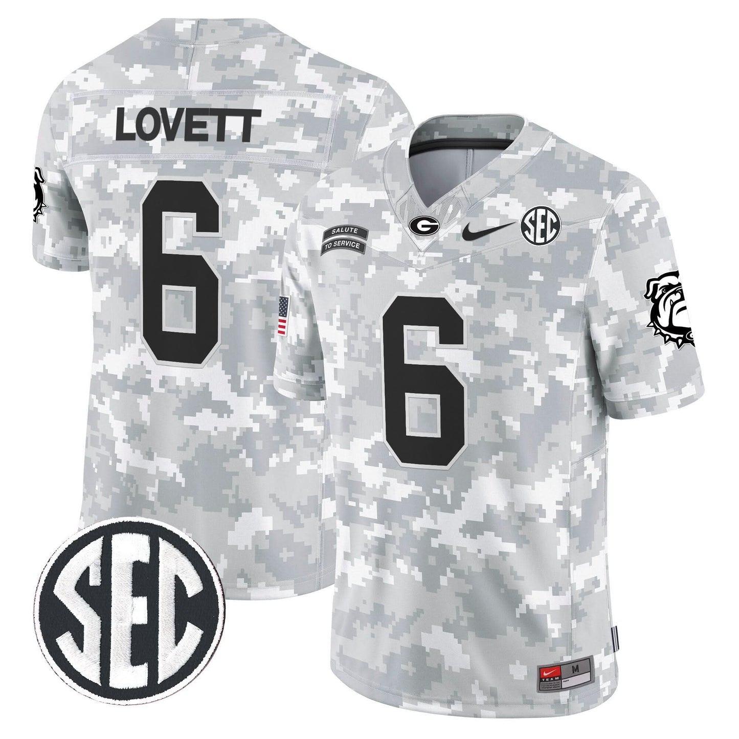 Georgia Bulldogs 2024 Salute to Service Vapor Limited Jersey - Arctic Camo - All Stitched