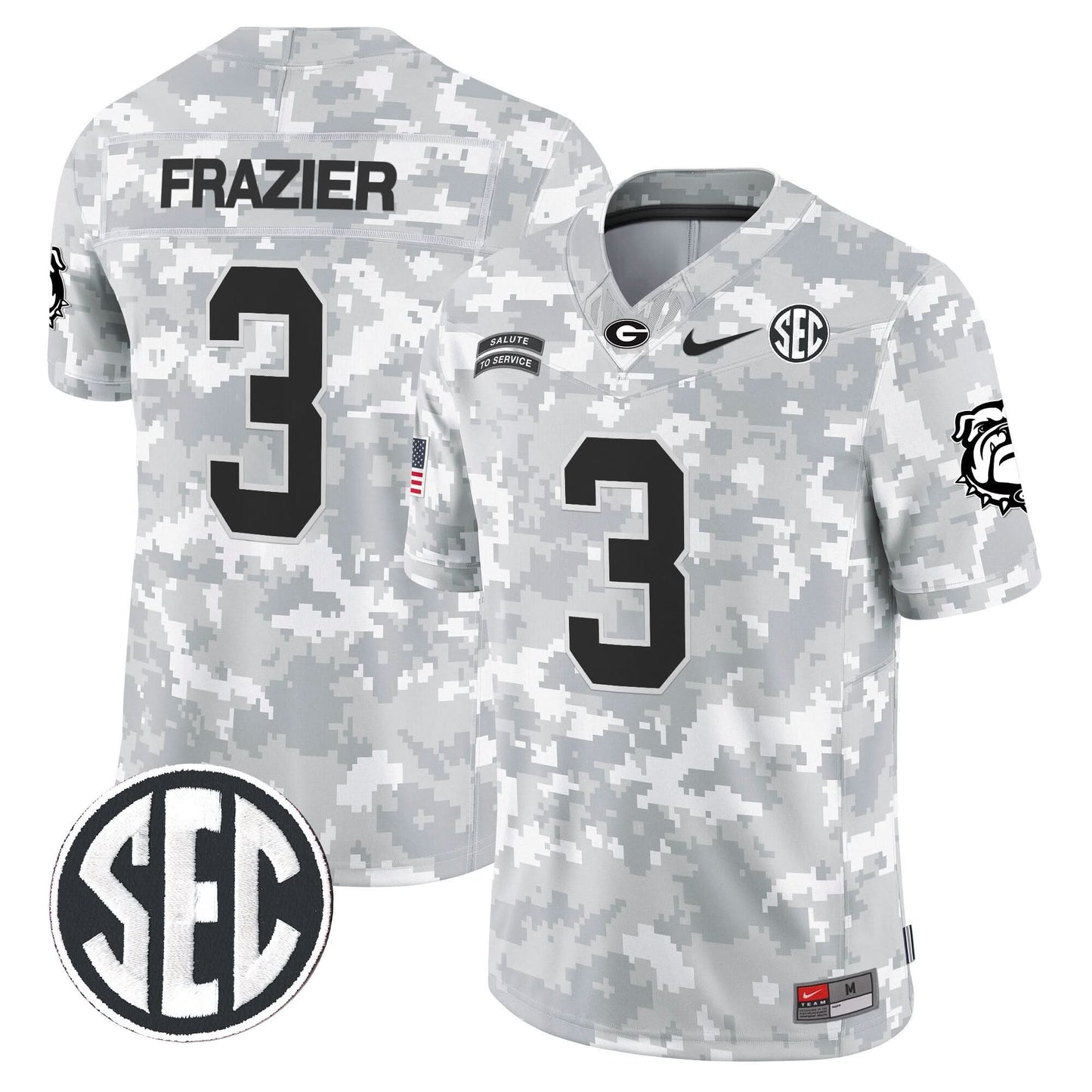 Georgia Bulldogs 2024 Salute to Service Vapor Limited Jersey - Arctic Camo - All Stitched