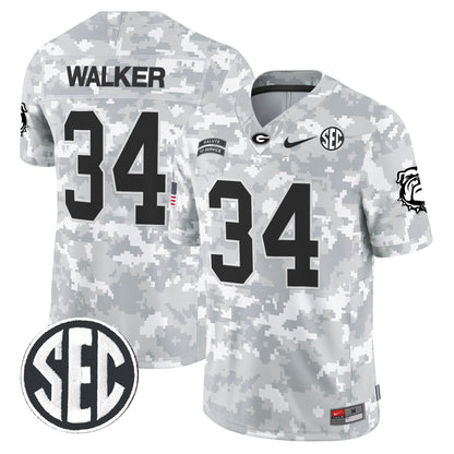 Georgia Bulldogs 2024 Salute to Service Vapor Limited Jersey - Arctic Camo - All Stitched