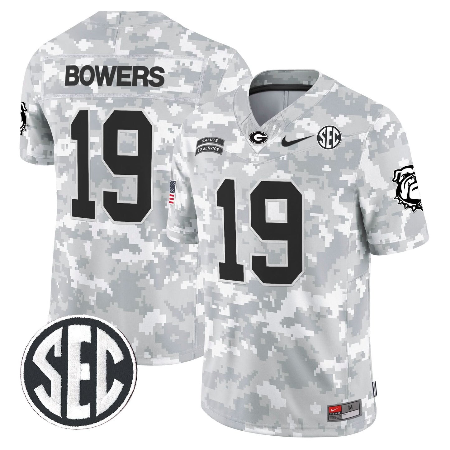 Georgia Bulldogs 2024 Salute to Service Vapor Limited Jersey - Arctic Camo - All Stitched