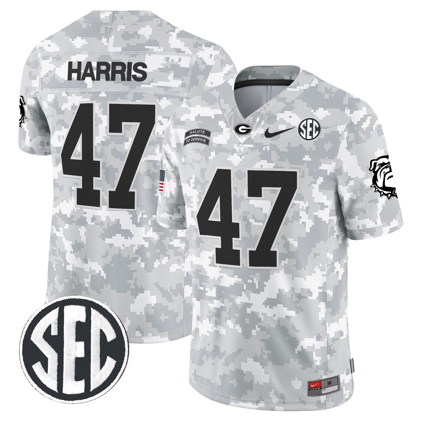 Georgia Bulldogs 2024 Salute to Service Vapor Limited Jersey - Arctic Camo - All Stitched