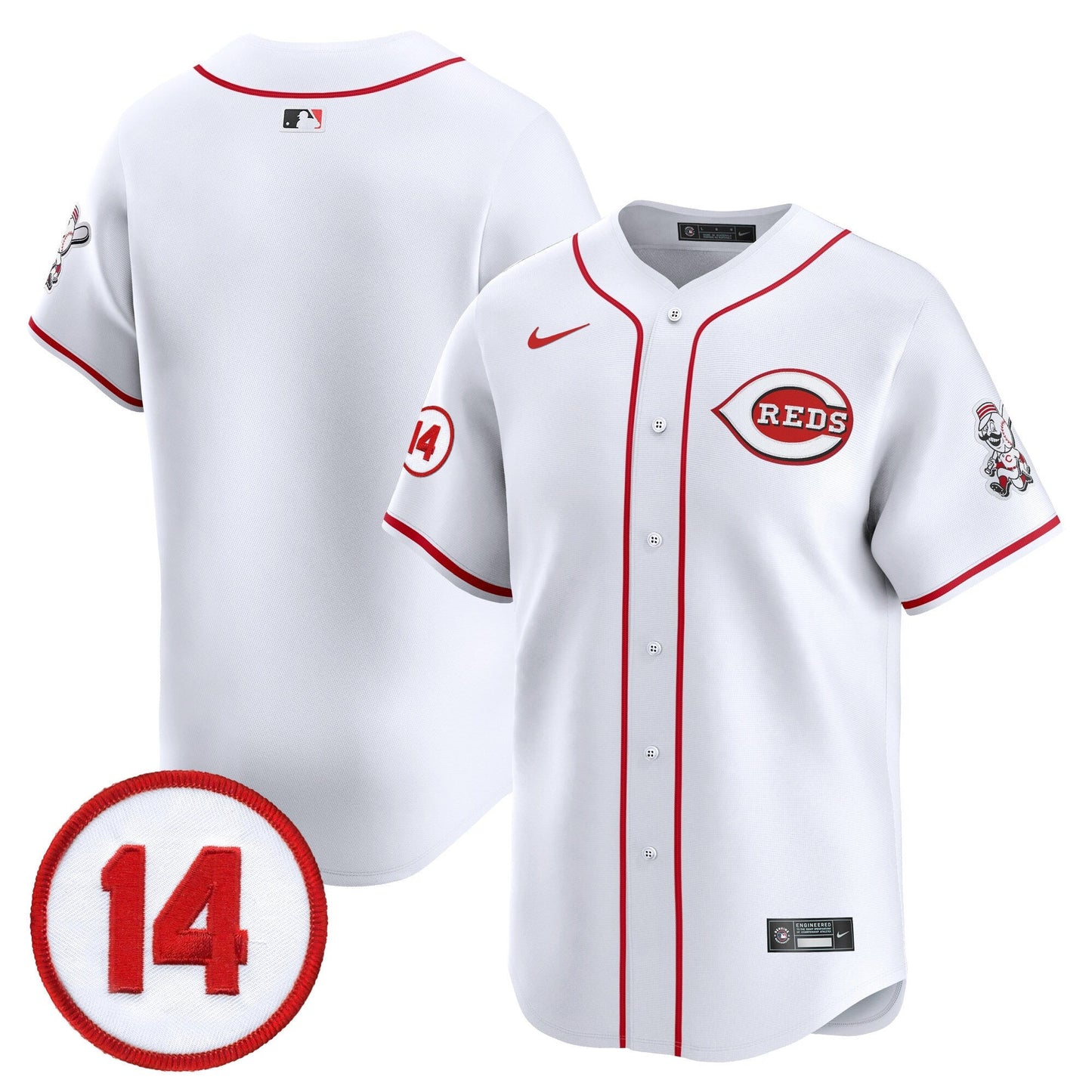 Men's Cincinnati Reds Pete Rose Patch Vapor Premier Limited Jersey - All Stitched