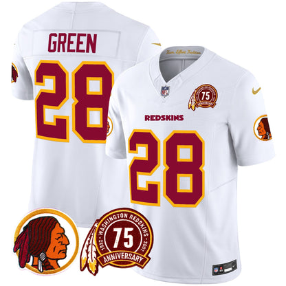 Men's Washington Redskins 75th Patch Throwback Vapor Limited Jersey - All Stitched