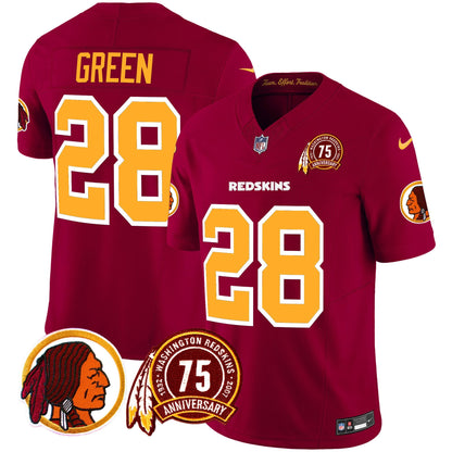 Men's Washington Redskins 75th Patch Throwback Vapor Limited Jersey - All Stitched
