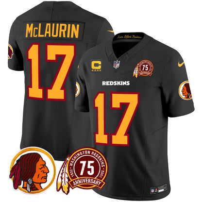 Men's Washington Redskins 75th Patch Throwback Vapor Limited Jersey - All Stitched