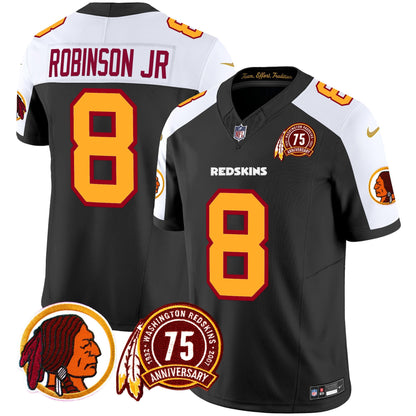 Men's Washington Redskins 75th Patch Throwback Vapor Limited Jersey - All Stitched