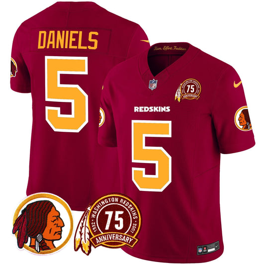 Men's Washington Redskins 75th Patch Throwback Vapor Limited Jersey - All Stitched