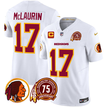 Men's Washington Redskins 75th Patch Throwback Vapor Limited Jersey - All Stitched