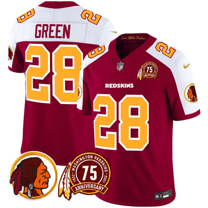 Men's Washington Redskins 75th Patch Throwback Vapor Limited Jersey - All Stitched