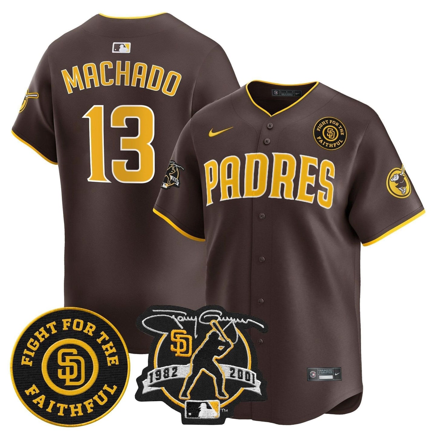Padres Tony Gwynn & Faithful Patch Vapor Premier Limited Jersey – All Stitched