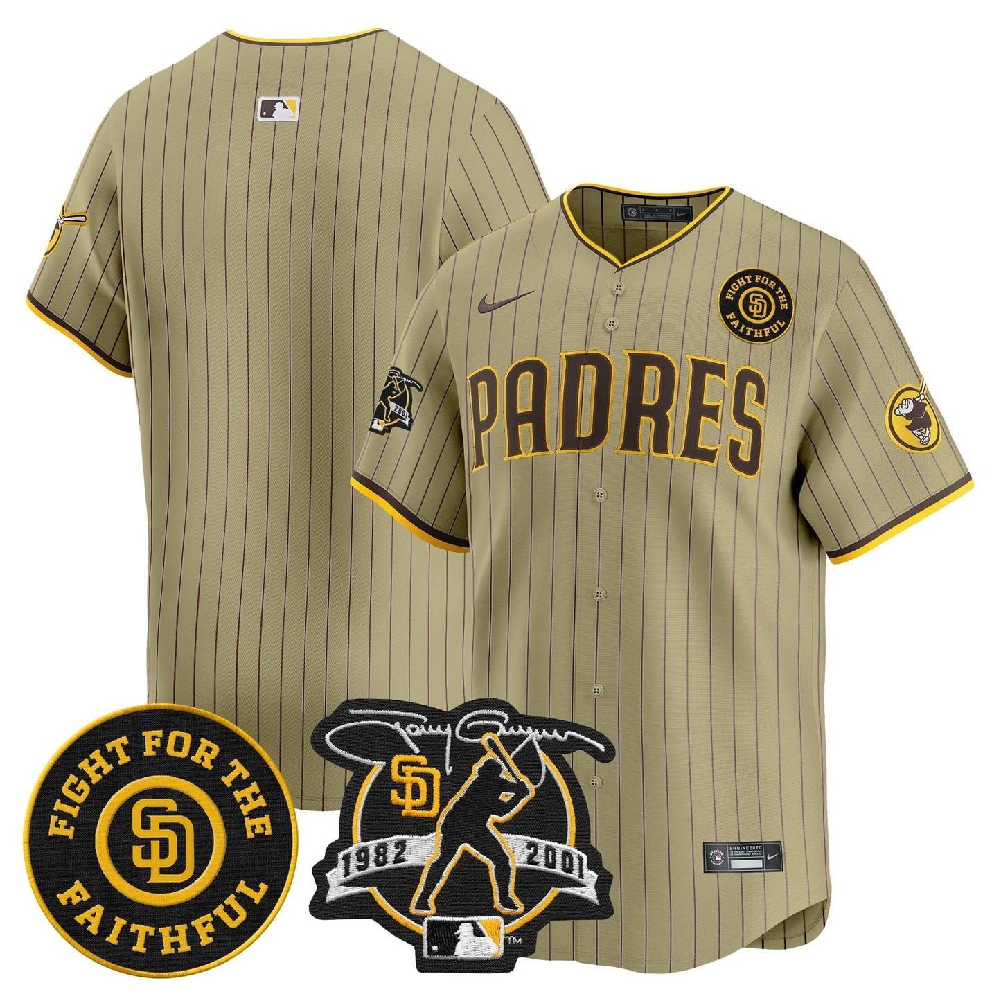 Padres Tony Gwynn & Faithful Patch Vapor Premier Limited Jersey – All Stitched