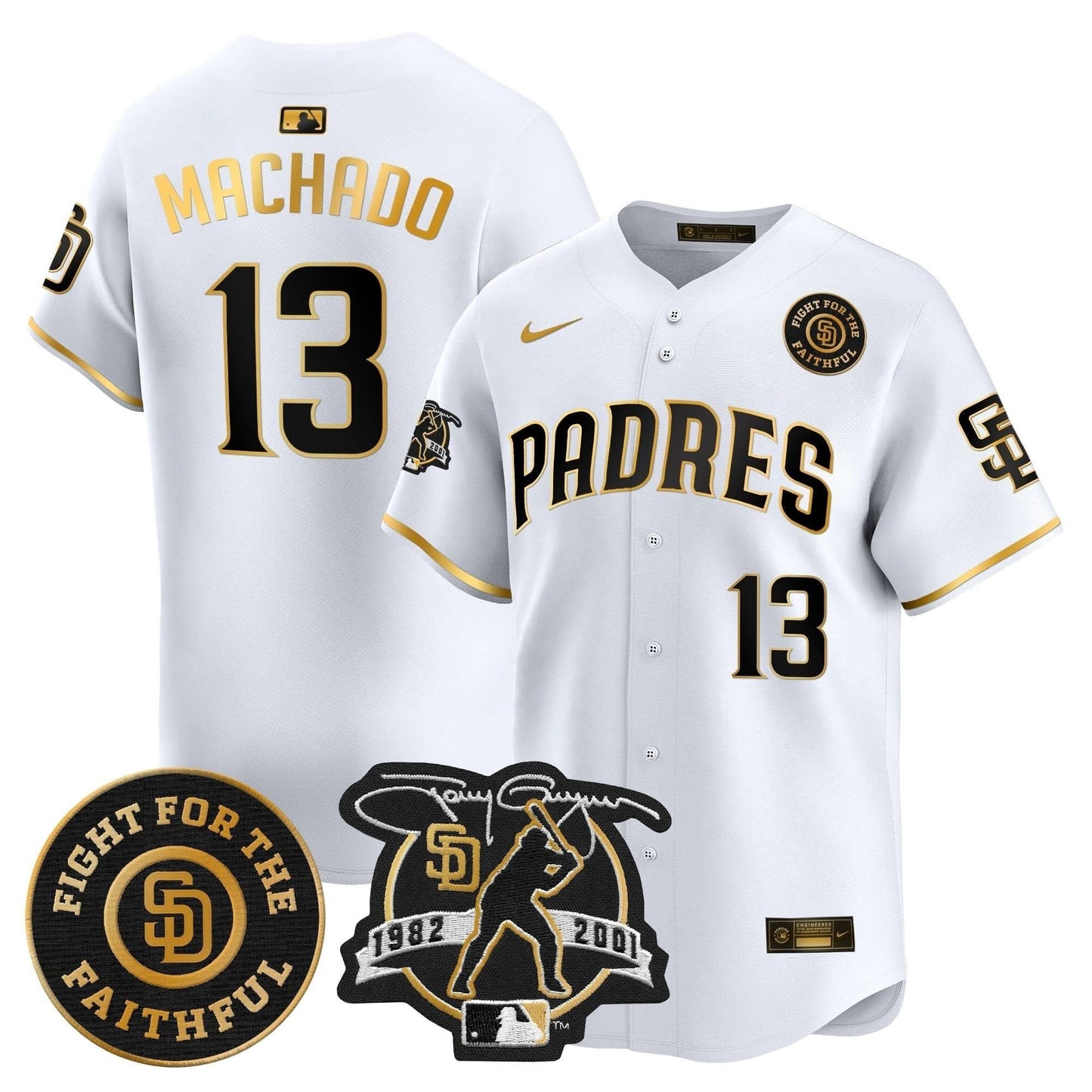 Padres Tony Gwynn & Faithful Patch Vapor Premier Limited Jersey – All Stitched