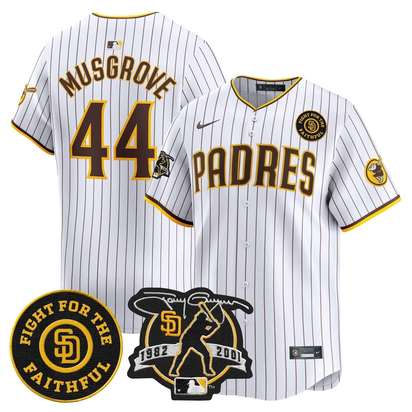 Padres Tony Gwynn & Faithful Patch Vapor Premier Limited Jersey – All Stitched