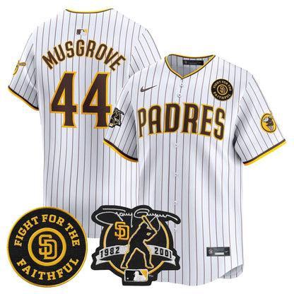 Padres Tony Gwynn & Faithful Patch Vapor Premier Limited Jersey – All Stitched