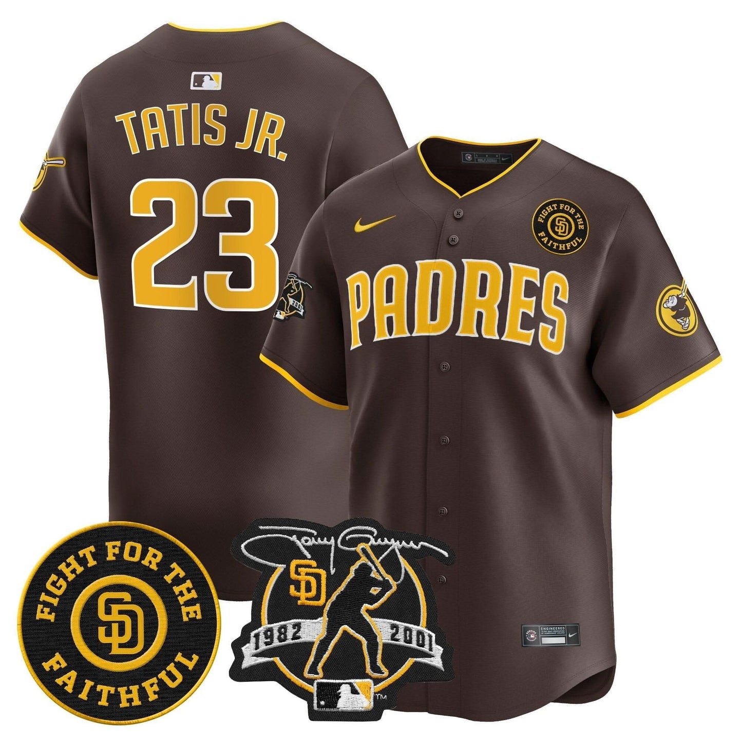 Padres Tony Gwynn & Faithful Patch Vapor Premier Limited Jersey – All Stitched