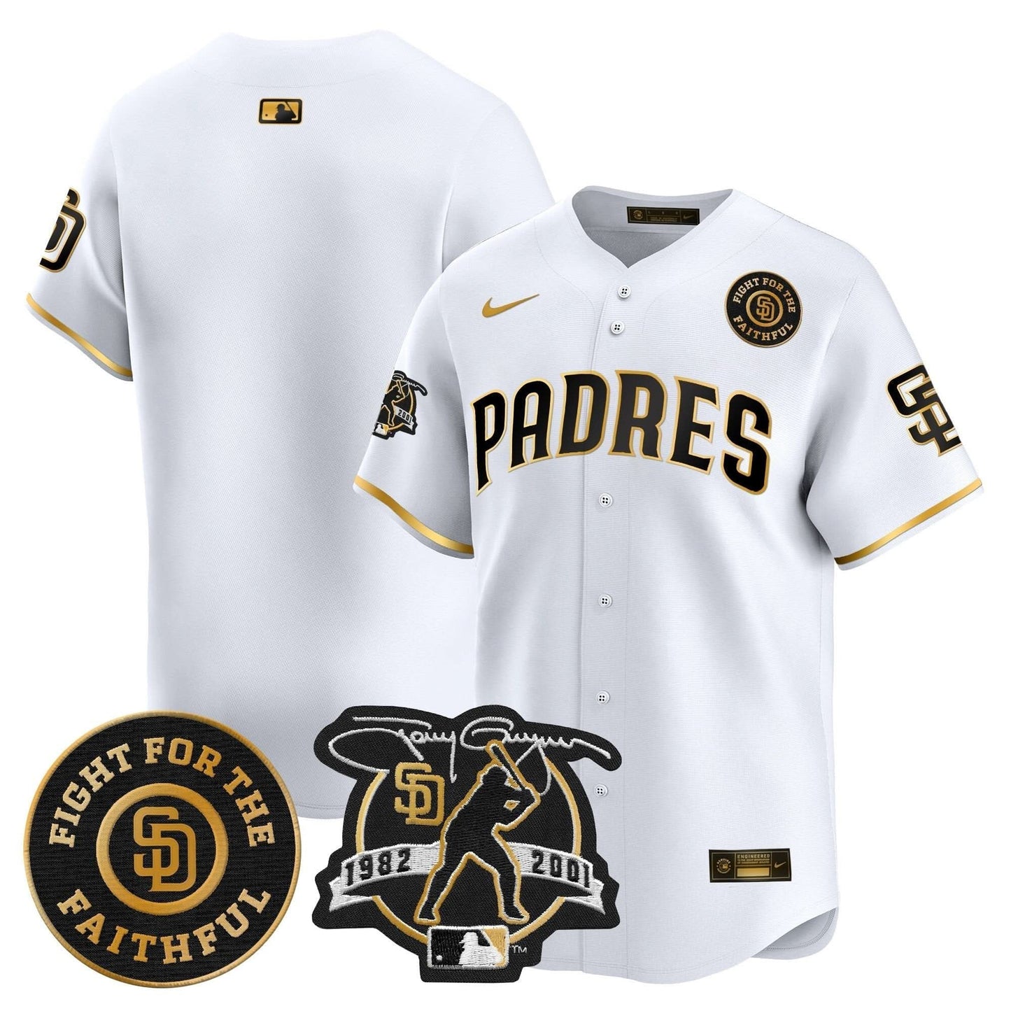 Padres Tony Gwynn & Faithful Patch Vapor Premier Limited Jersey – All Stitched