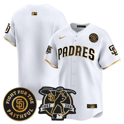 Padres Tony Gwynn & Faithful Patch Vapor Premier Limited Jersey – All Stitched