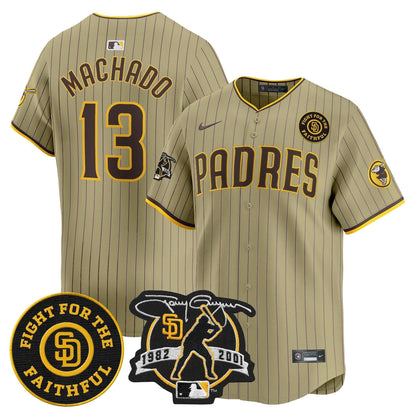 Padres Tony Gwynn & Faithful Patch Vapor Premier Limited Jersey – All Stitched