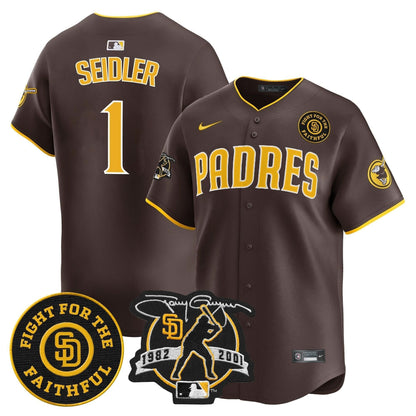 Padres Tony Gwynn & Faithful Patch Vapor Premier Limited Jersey – All Stitched
