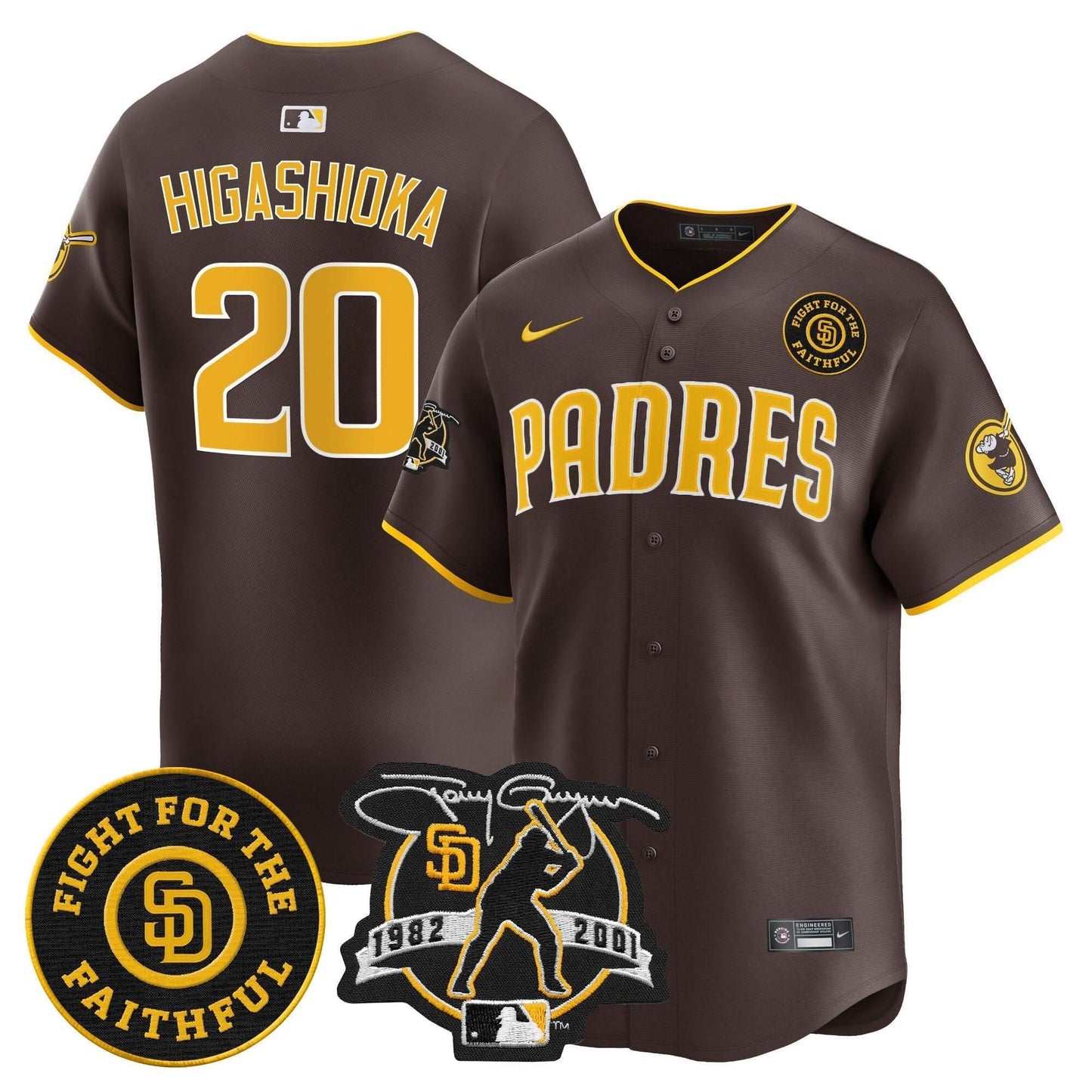Padres Tony Gwynn & Faithful Patch Vapor Premier Limited Jersey – All Stitched
