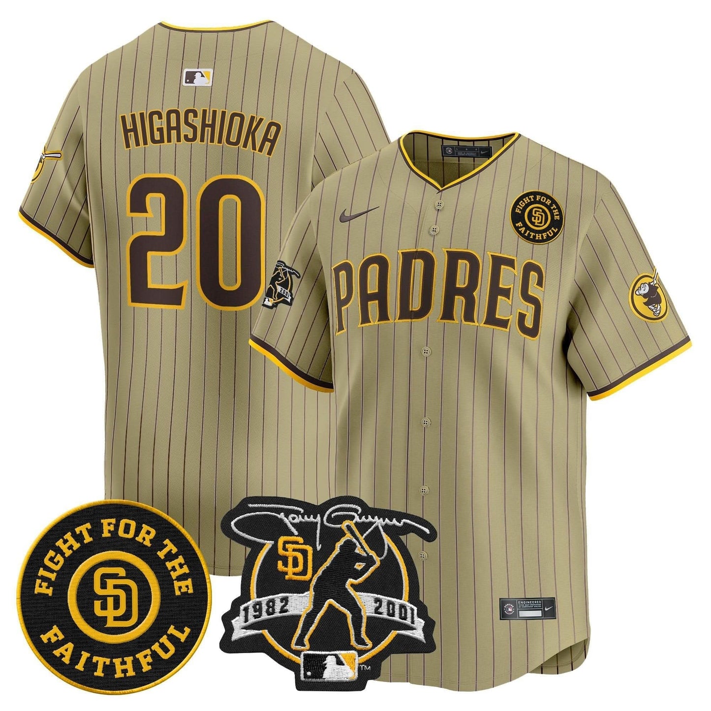 Padres Tony Gwynn & Faithful Patch Vapor Premier Limited Jersey – All Stitched