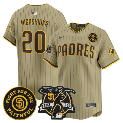 Padres Tony Gwynn & Faithful Patch Vapor Premier Limited Jersey – All Stitched